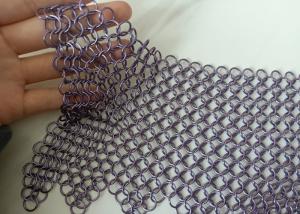 Wholesale Purple Welded Stainless Steel Ring Mesh Curtain Anticorrosion 2.2kg/M2 from china suppliers