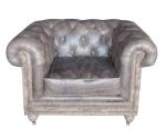Vintage Leather Distressed Chesterfield Deconstructed Sofa
