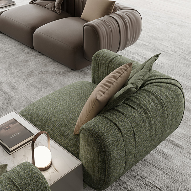 Luxury Comfort Sofa Furniture Set Green Fabric Elegant Interior Decoration