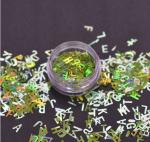 Excellent Nail Art Effect Poly Holographic Chunky Glitter Letter Shape Glitter