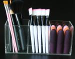 Clear Makeup Brush Holder Organizer, 3 Slot Acrylic Cosmetics Brushes Storage