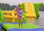 Blue & Green Inflatable Water Park Base Start Line Floating Island For Sport