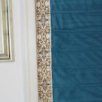 European style light luxury fan shape velvet blue Roman blind blackout