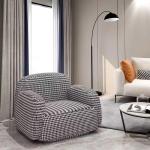 Modern Lattice Hotel Room Sofa Single Light Luxury Solid Wood Sofa
