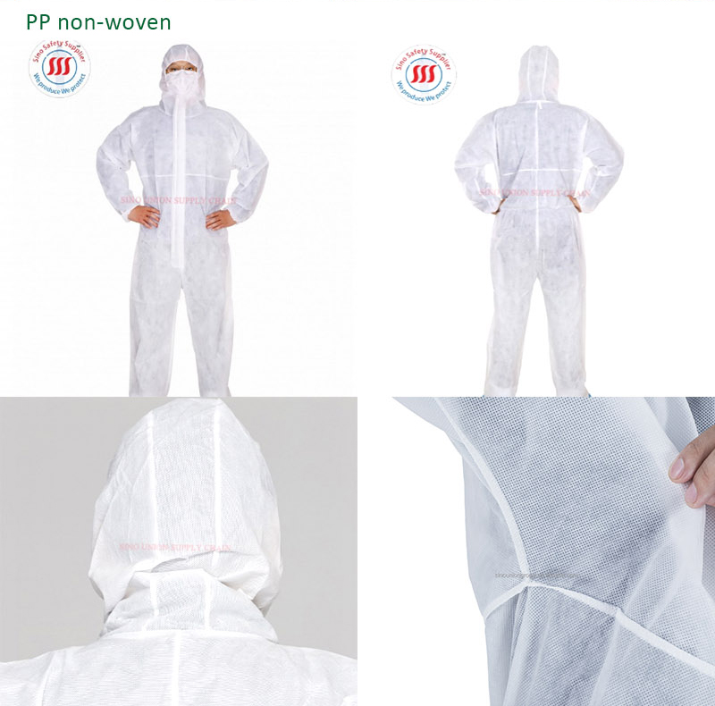 Non Woven OEM Pp Industrial Polyethylene Disposable Coveralls Dust Proof