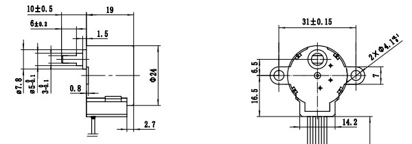 24mm Reduction Stepper Motor 4P Geared Stepper Motor 24BYJ48 24V 5.625°Stepping Angle