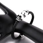 Fashion jewelry custom engraved leather bracelet stainless steel magnetic clasps