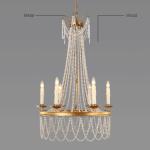 Rustic iron chandelier light fixtures Gold Color (WH-CI-25)