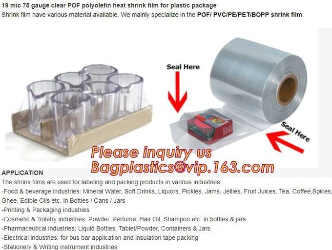PE Shrink Film White 4m x 50m 210um,Automatic POF Film Heat Shrink Wrap,Food Grade POF shrinkable label Shrink Film pack 20