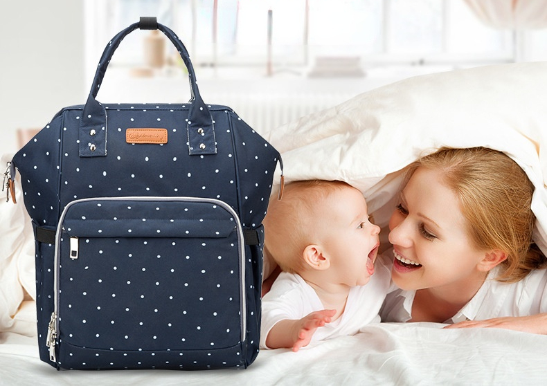 Factory Hot Sell Diaper Bag Large Capacity Mommy Maternity Nappy Backpack with USB Stroller Hooks for Baby Car