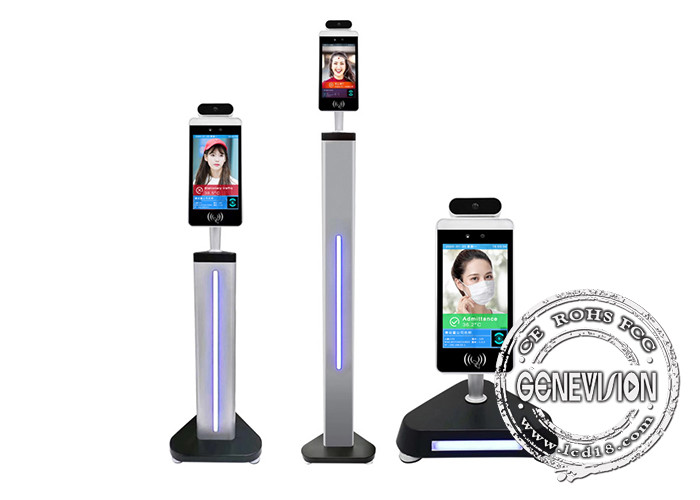 8 Inch Digital Signage Built In Infrared Thermometer Face Recognition automatic hand sanitizer dispenser
