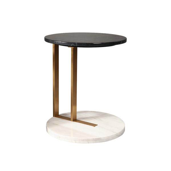 Living Room Small Stainless Steel End Table Side Table With Brushed Gold Natural