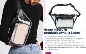 Wholesale Bagease Clear PVC Fanny Pack With Double Zipper And Adjustable Strap,Clear PVC blacpack with top zipper opening from china suppliers