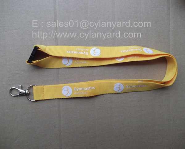 Colored ribbon with printed business logo