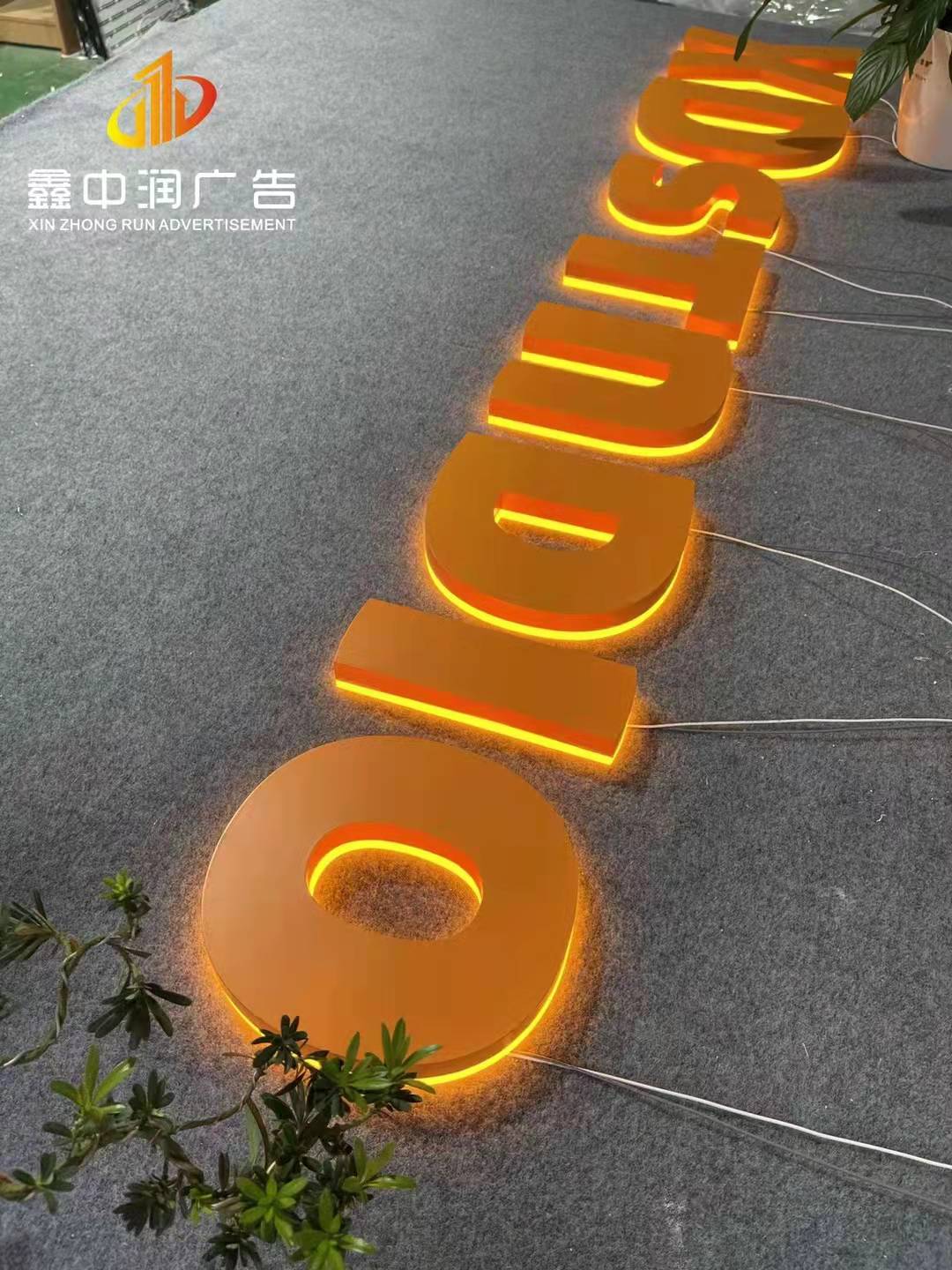 Customized Illuminated outdoor Light Led Letter wall Sign 3d Acrylic Light Up Custom Logo 3d led backlit letter sign