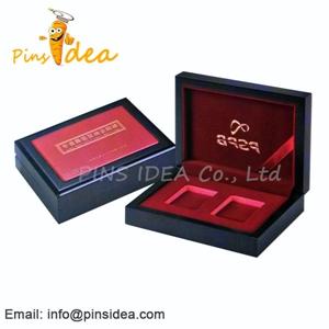 Wholesale Wood Coin Display Case, With Velvet Interiro, Stamped Logo, Professional Manufacturer from china suppliers