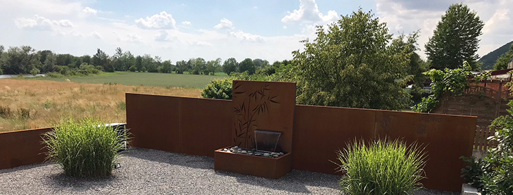 Water Feature with Laser Cutting Screen Panel