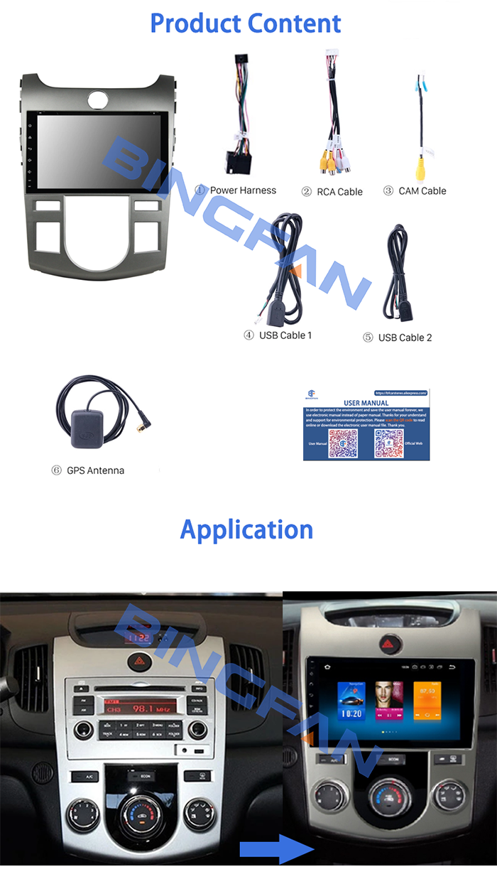 Factory Price 2 Din Android 10 Auto 9 Inch Car Gps Navigation With RDS Radio DVD Player Kia Forte Cerato Stereo