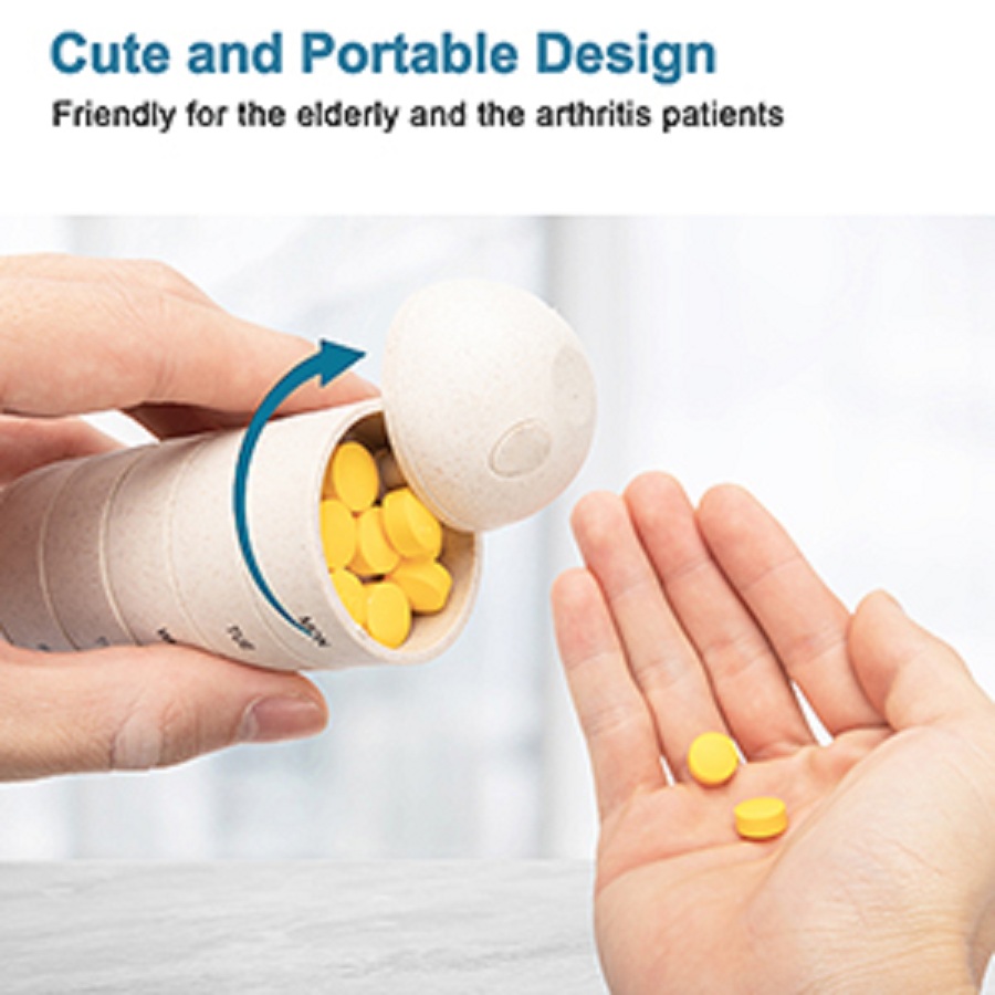Hot Selling Counter Water Cute 7Days Box Organizer Weekly Travel Monthly Colorful Pills Cases Container