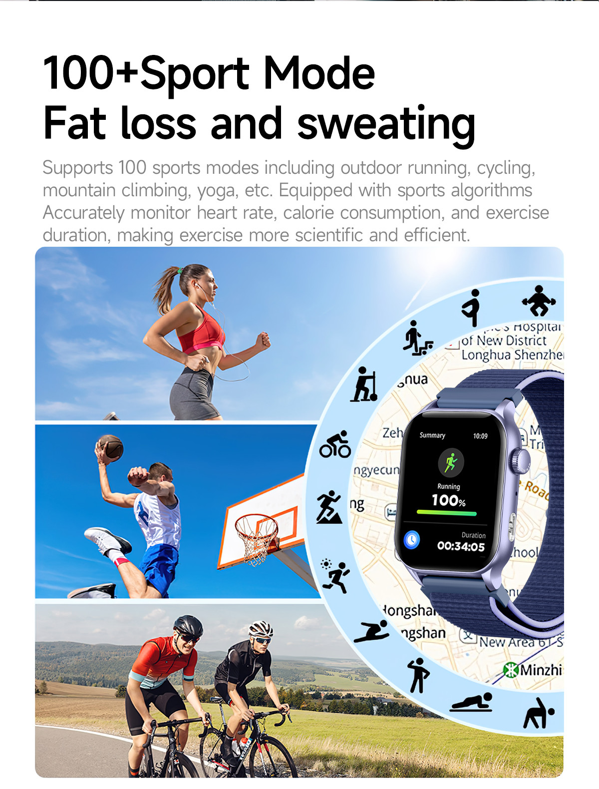 1.95inch Amoled GPS Outdoor Smart Watch Multi Sport Model
