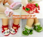 Cute Toddler Unisex Baby Infant Handmade Crochet Knit Colored Cartoon Socks Crib