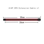 Sleeve Cable Extension ATX Power Supply Extension Cable PSU 18AWG 300mm Black