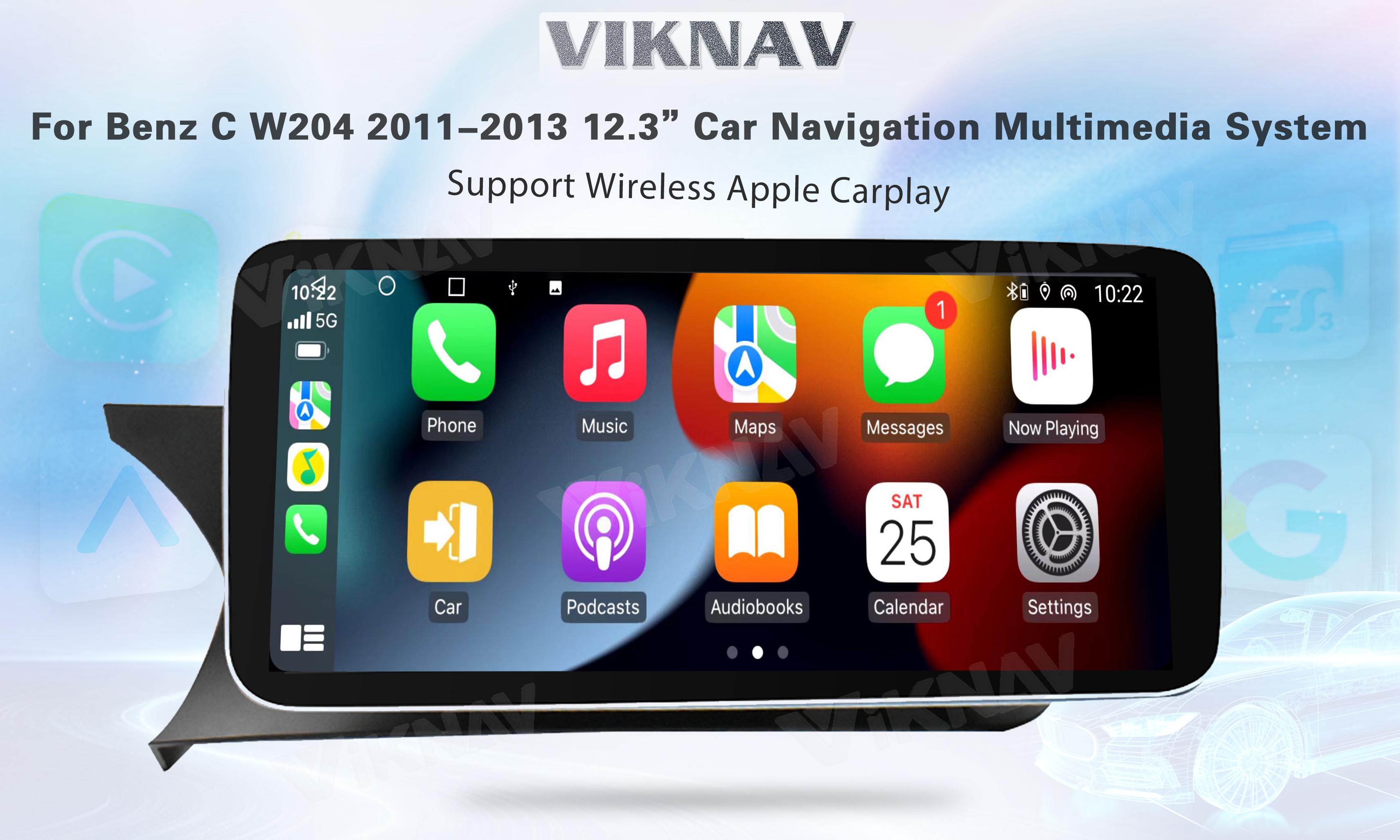 Viknav Android Car Radio For Mercedes Benz C Class W204 2011-2013 LHD RHD Car 12.3 Inch Player GPS Navigation Car NTG4.5