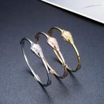 Stainless Steel 10 Grain Diamond Encrusted Bracelet 18k Rose Gold Bangle