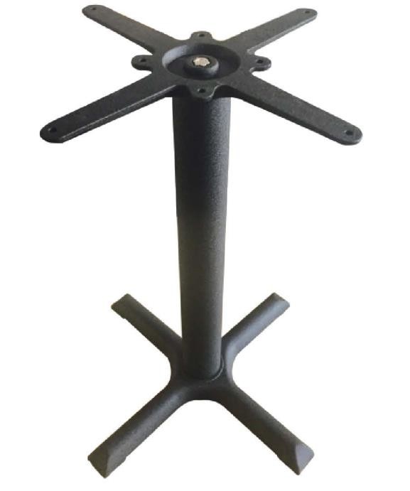 Bistro Table base Cross Base Black Wrinkle Powder Coating For Commercial Furniture