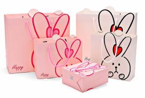 Wholesale Lovely Custom Printed Shopping Bags , Colored Paper Bags With Handles from china suppliers