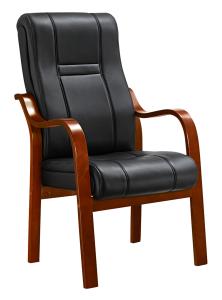 Wholesale Padded Office Conference Chairs , Luxury Leather Office Chair With Wood Arms from china suppliers