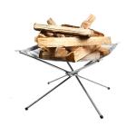 42*42cm Foldable Firewood Burning Stand Stainless Steel Portable Outdoor Fire