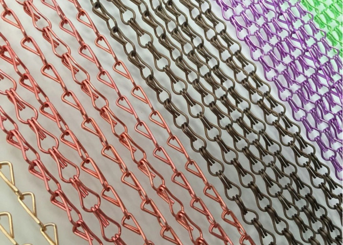 Fireproof Hanging Diy Lamp Shade Metal Mesh Drapery With Anodized Treatment
