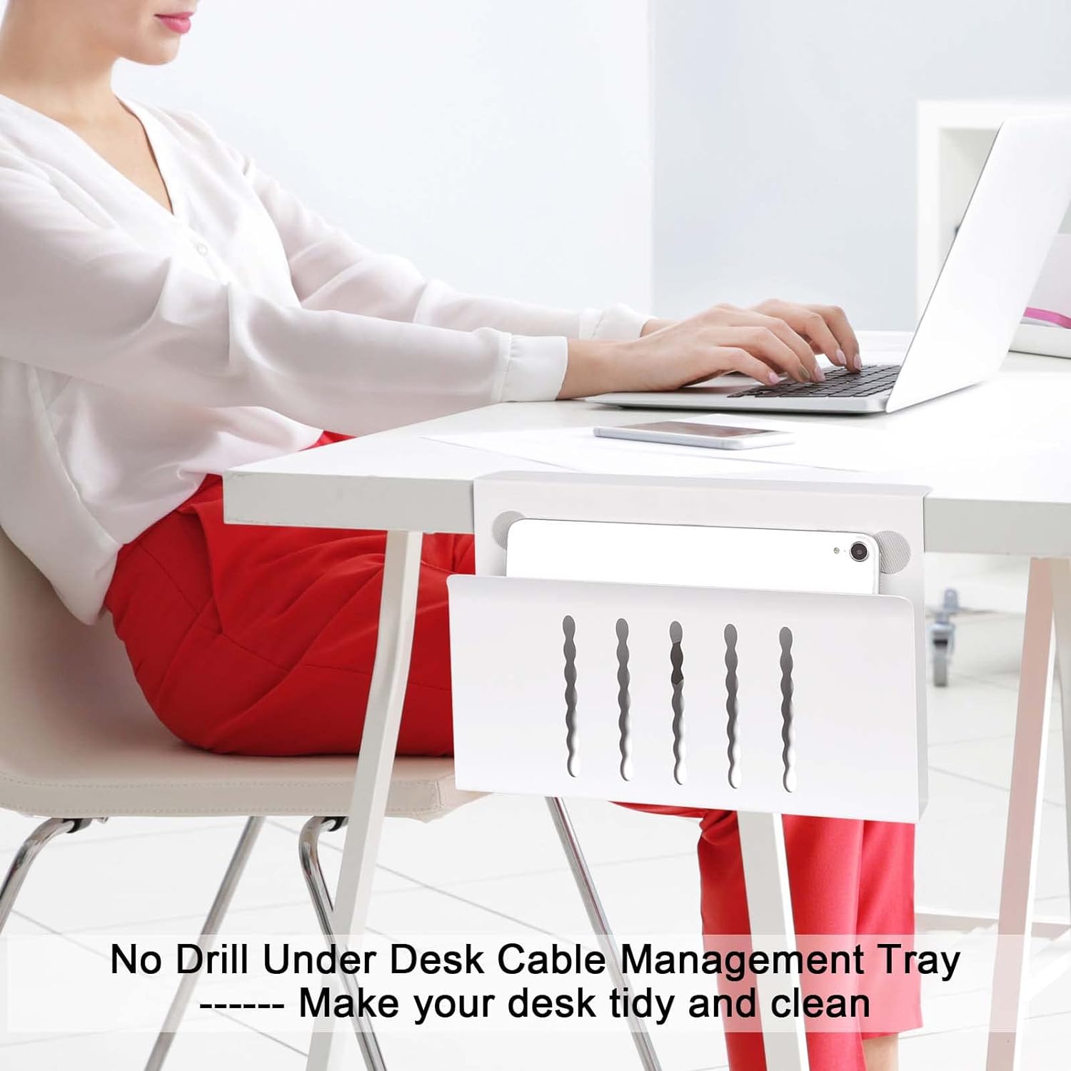 Metal Under Desk Laptop Mini PC Tablet Keyboard Storage Mount Holder No Drilling Clamp