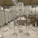 Hot selling chic wedding decoration 3 pcs set clear lamp shade stand candle