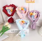 Knited Pile Flower Variety Handmade Mini Yarn Bouquet for Birthday Surprises