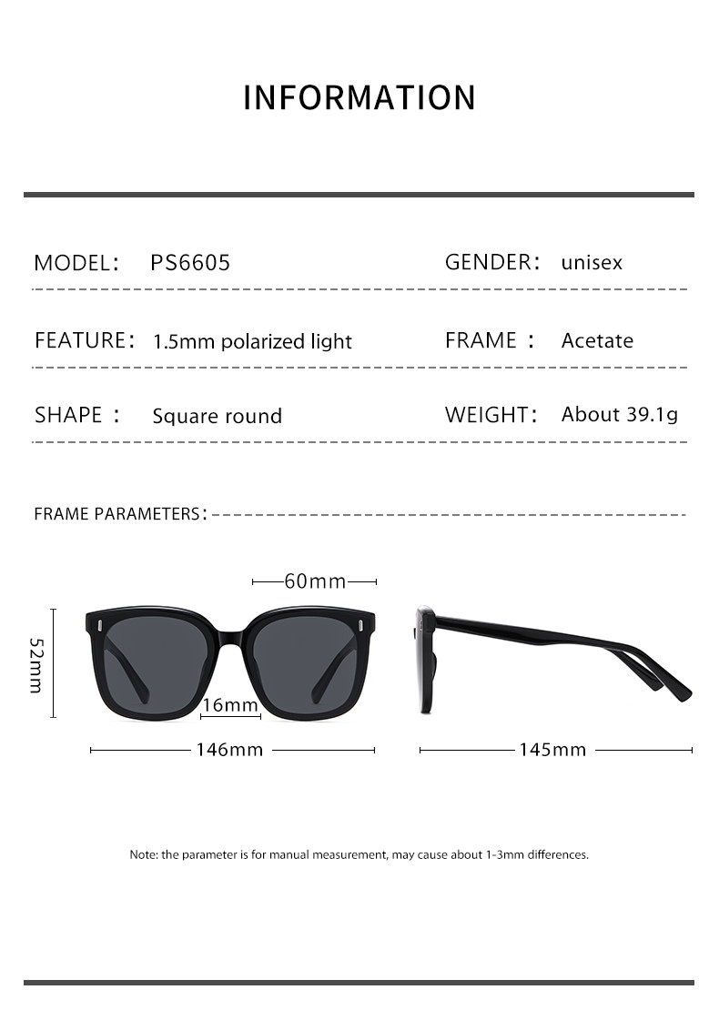 Custom Polarized Acetate Sunglasses Unisex Handmade UV400 Protection