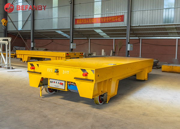 Q235B Motorized 5t Battery Transfer Cart Trolley On Rails Remote Control