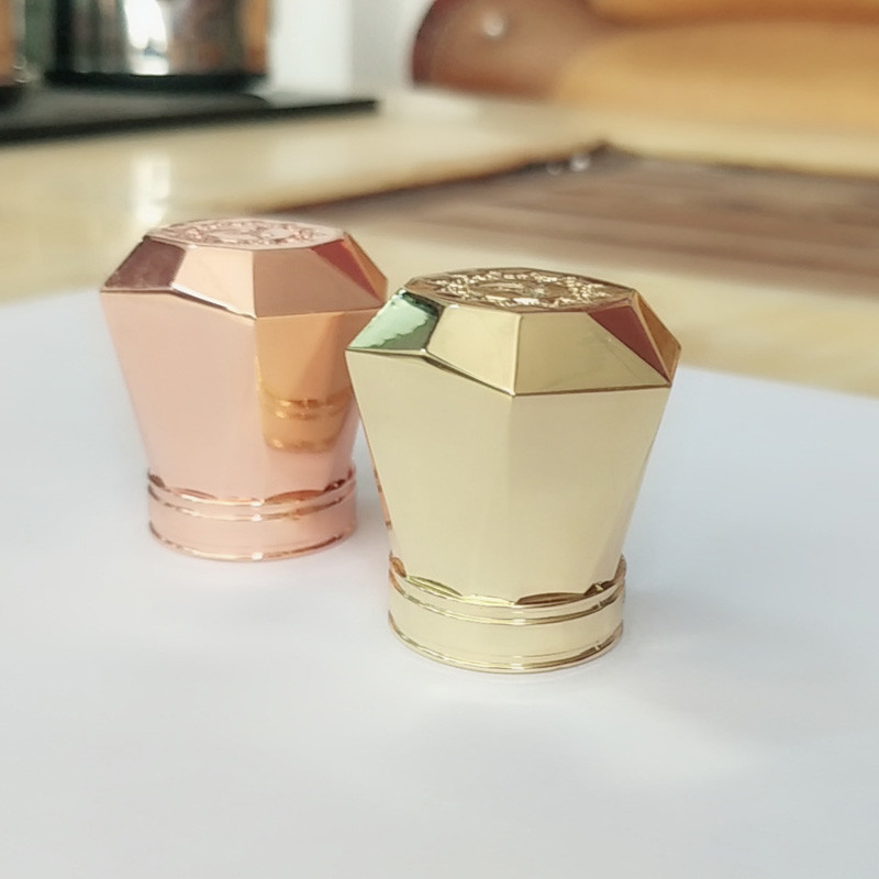 Gold Color Metal Perfume Bottle Caps Die Casting Plating Zinc Alloy 118g