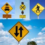 Yellow Animal Pedestrain Crossing Slow Down Warning Signage Reflective Traffic