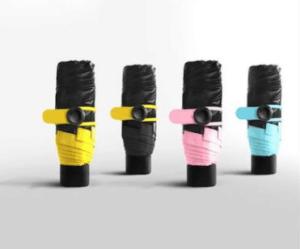 Wholesale Ultra Compact Slimline Travel Umbrella 5 Section Aluminum Shaft Round Black Handle from china suppliers