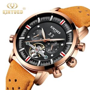 Wholesale Online Shopping free shipping luxury brand tourbillon leather men watches in wristwatches automatic mechanical watch from china suppliers