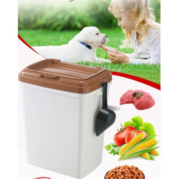 40L 15kgs 17lbs high quality stocked customized pet food storage container bucket dispenser dog food can box for dog cat