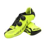 Fluorescent Yellow Cycling Shoes / Carbon Fiber High Stiffness Light Weight Bike