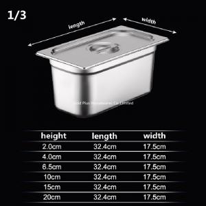Wholesale High-volume buffet service food pan eco-friendly restaurant serving chafing dish 1/3 serving dish with lid from china suppliers