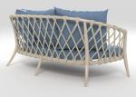 Aluminum Woven Rope Loveseat Patio Lounge Outdoor Sofa Set