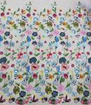 Multi - Color Floral Embroidered Lace Fabric , Crochet Fashion Textiles