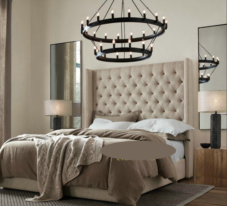Wrought iron Chandelier art retro industrial Black LOFT restaurant bar clothing candle Chandelier(WH-CI-116)