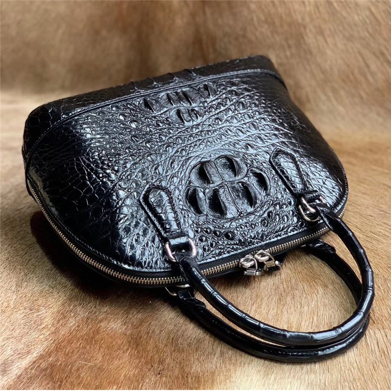 Authentic Exotic Crocodile Skin Women's Shell Purse Genuine Alligator Leather Female Handbag Lady Single Shoulder Bag