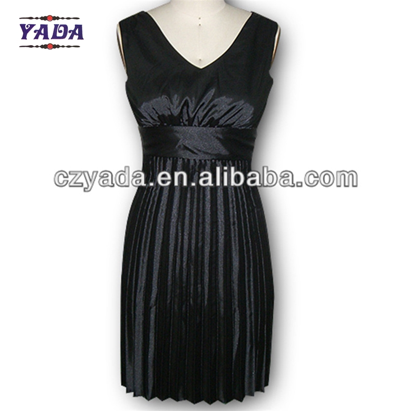 New casual korea lycra v-neck pleated sleeveless summer 2018 sexy night dresses dress women for sale